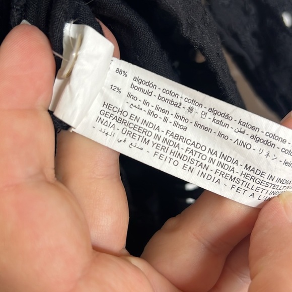 Zara Black Boxy Eyelet Long Sleeve Jacket Top - Picture 5 of 7